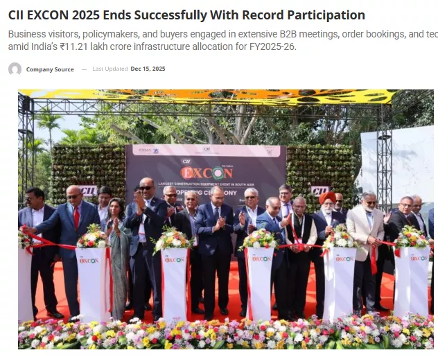Snapshot of the EXCON 2025 article published by Manufacturing Frontier