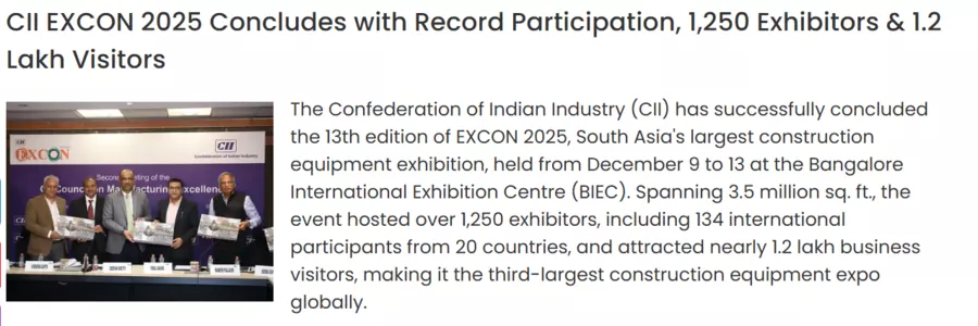 Snapshot of the EXCON 2025 article published by NBM & CW